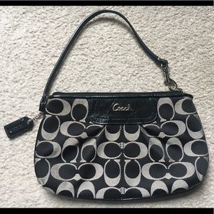 Coach Black and White Wristlet